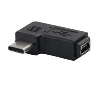 Holdes - Adaptador USB tipo C - Convertidor de datos de ángulo recto de 90 grados | Conector de carga USB hembra de 5 pines, para ordenador PC, monitor de teléfono móvil, tableta