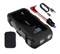 Holdes Arrancador de batería de coche portátil, carga rápida USB de 8000 mAh, para baterías de vehículos, para camiones, motocicletas, barcos, autocaravanas, SUV y tractores