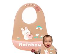 Holdes Babero de silicona para bebé, babero impermeable para bebé, babero ajustable de silicona con atrapasueños, diseño de bufanda, babero de bolsillo con bonitos gráficos de animales, F, Siehe