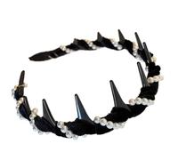 Holdes - Banda de banda de perlas, diadema con cuentas, bandas de pelo de onda | Perla Teeth Bandband Girls Hairband Band no resbaladiza Heatwear Hair Hoop For Party Supplies