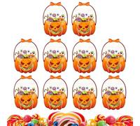 Holdes Bolsas para Dulces de Halloween - 10 Unidades Bolsitas Pequeñas Infantiles, Transparente Tipo Canasta - Aula Comida Dulces Para Niños Y Niñas