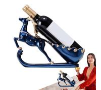 Holdes Casillero de vino en forma de ciervo, Soporte para botellas de vino en forma de ciervo | Ciervo tirando de un carro de estatua de animal exhibición festiva - Soporte de exhibición vintage de