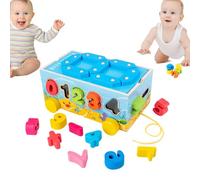 Holdes Clasificador de Formas de Madera, Juguete Clasificador de Formas | Lindos Bloques Matemáticos en Forma de Número - Juguete Preescolar Divertido Clasificador de Formas de Madera, Juego de Conteo