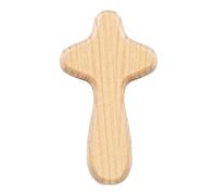 Holdes Cruz de oración para mano, pequeña cruz de madera de pino de mano, cruz de sujeción, pequeñas cruces de madera a granel, cruz adherida para caber en tu mano, cruz de palma para orar