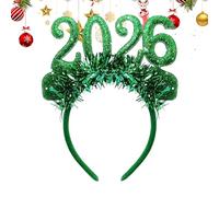 Holdes Decoración de Año Nuevo - 2026 Tiara Brillante Tocado | Tocado brillante para Selfie Año Nuevo | Para Cumpleaños Festivos Eventos Festivos Vacaciones Navidad Hogar Interior Stand Traje