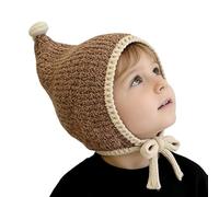 Holdes Gorro de punto de invierno para niños, con protección para las orejas y cordón antideslizante, gorro cálido para niños, para exterior, interior, uso diario, hogar, frío, caqui