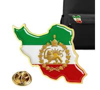 Holdes Iranian Flag Pin | Insignias de Animal y Sol,Pin de solapa Iraní de Acero Inoxidable Diseño Patriótico - Para Hombres Mujeres Mochila Bolso Cabaña Chaqueta Sombrero Abrigo, Se référer au