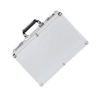 Holdes Maletín de transporte de aluminio, maletín de aluminio con cerradura - Caja de carcasa de aluminio de diseño de manija,Maleta de instrumento de diseño de mango con esponja, b, Unisex, Consulte