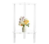 Holdes Mesa auxiliar de acrílico, mesa auxiliar transparente | Mesa baja pequeña, muebles modernos versátiles, mesa auxiliar transparente de 2 niveles, utilizada como lado de café en Les Salons