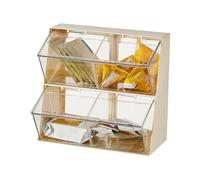 Holdes Organizador de té apilable de 2 niveles, estilo japonés, organizador de té para armario, encimeras, despensa, cocina, café, edulcorantes, Siehe Beschreibung, Ver descripción, Ver descripción