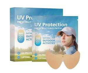 Holdes Parches faciales de protección solar para la cara, 5 pares de parches faciales UV, transparentes, cómodos, para proteger al aire libre