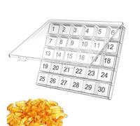 Holdes Pastillero mensual, píldora mensual, Contenedor de almacenamiento de píldoras de píldoras de 30 días, Cajas de viaje de gran capacidad, organizadores de píldoras personales en