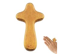 Holdes Pequeñas cruces de madera a granel, cruz de mano pequeña de madera, cruz de sujeción, pequeñas cruces de madera a granel, cruz adherida para caber en tu mano, cruz de palma para orar