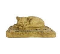Holdes Piedra sepulcral para mascotas, impermeable, estatua de jardín para gatos, piedras conmemorativas, lápida de resina para patio, césped, jardín, al aire libre