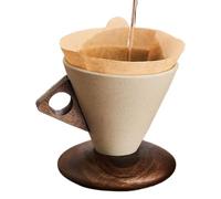 Holdes Taza De Café De Cerámica | 250 ml con Diseño Cónico de Estilo Vintage y Mango de Madera para Bebidas - Taza de Té de Cerámica,Para Hogar Viaje Navidad San Valentín Cumpleaños Bodas Fiestas