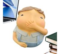 Holding Nose - Figura de resina de niño y niña, escultura de escritorio divertida de 2.9 pulgadas, decoración de baño extraña con postura expresiva, decoración artesanal de resina para estantes