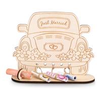 HOLDLEAF Regalo de dinero para coche de boda, regalo original de boda para novios, regalo de dinero, huchas, cartel de visitas para familia, amigos, colegas