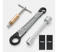 Holdly Kit de herramientas de fontanería de llave ajustable, extractor de manga de compresión de 1/2 pulgada y llave de tope de ángulo, extractor de virola para quitar tuercas de compresión
