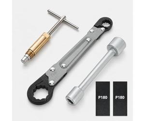 Holdly Kit de herramientas de fontanería de llave ajustable, extractor de manga de compresión de 1/2 pulgada y llave de tope de ángulo, extractor de virola para quitar tuercas de compresión