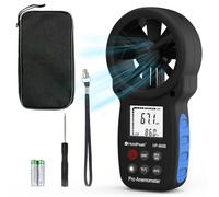 HoldPeak Anemómetro Digital HP-866B de Mano Para Medir la Velocidad del Viento,Medición de la Velocidad del Viento, Temperatura y Viento Frío,con LCD Retroiluminación y Retención de Datos