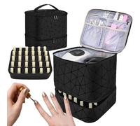 Holds 30 Bottles Nail Polish Bag - Nail Polish Organizer Bags | Naiil Dryer Cases 2 Layer | Naiil Dryer Case | Nails Polishs Storage Bag | Nails Box Organizer Case For Manicure Tools