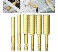 Hole Drill Bit, Hole Saw Drill Bit for Metal, Fixion Tools Drill Bits for Dry Drilling Tile,Suitable for Grinding Porcelain Tile, Marble, Glass, Ceramic (6Pcs)