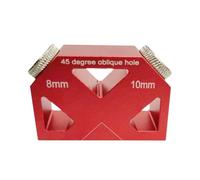 Hole Drill Guide, 45-Degree Drilling Jig, 2.17x1.46x0.71 Inches Attachment Tool with Metal Build, Inclined Positioner, Woodworking Accessory with Precision Design, Home Use for Furniture Crafts