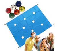 Hole Tarp Team Building - Juego de construcción de equipo - 2 x 1,45 m de tela Oxford, incluye 6 bolas de poliuretano, juego de grupo al aire libre para fomentar la cooperación y el trabajo en equipo