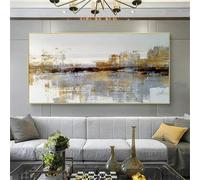 HOLEILUCK Cuadros de pared de arte dorado abstracto de tamaño extragrande vintage para sala de estar, pintura en lienzo, carteles e impresiones para decoración del hogar, 70x190cm/28x75in, sin marco