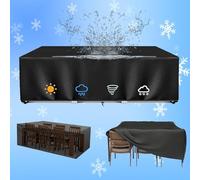 HOLEILUCK Funda Exterior Muebles Jardin 215x100x70cm Funda para Mesa Exterior Impermeable,Fundas Muebles Jardin Resistente Al Viento, Anti-UV, Tela Oxford