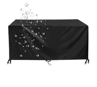 HOLEILUCK Funda Mesa Exterior Impermeable 100x100x40cm/LxWxH Exterior Cubierta Protectora Muebles/Funda Muebles Jardin Resistente 420d Oxford Funda para Exterior Anti-UV Resitente Al Polvo-Negro