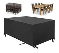 HOLEILUCK Funda Mueble De Jardin 200x180x85cm /LxWxH Funda Muebles Exterior Impermeable/Funda Mesa Exterior Anti-UV Resitente Al Polvo Cubierta Impermeable para Cubos De Mueble De Patio Negro