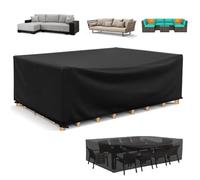 HOLEILUCK Funda Muebles De Jardin 210x205x70cm/LxWxH Funda Sofá Exterior Impermeable Negro Funda Impermeable Exterior Fundas Exteriores Completas Anti Viento, Anti UV Funda Protectora Mesa Exterior