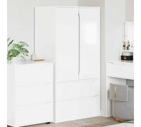 Holekex Armario blanco brillante de madera 79,5 x 49 x 156 cm con cajones y puertas, armario para dormitorio con espacio de almacenamiento, práctico almacenamiento para pasillo y dormitorio juvenil