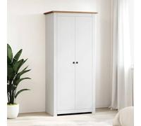 Holekex Armario blanco macizo de pino 80 × 50 × 171,5 cm con estante y barra para colgar, perchero para dormitorio, pasillo y habitación juvenil, organizador para sistema de organización