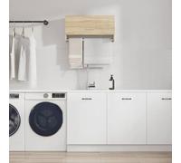Holekex Armario de madera de roble Sonoma, 70 x 32,5 x 35 cm, con barra para colgar y compartimento grande, espacio de almacenamiento versátil para dormitorio, pasillo, habitación de los niños