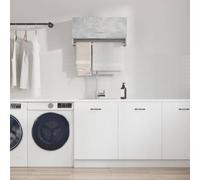 Holekex Armario gris hormigón de madera 70 x 32,5 x 35 cm con barra para colgar y compartimento grande, espacio de almacenamiento versátil para dormitorio, pasillo, habitación de los niños, armario y