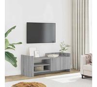 Holekex Armario para TV Sonoma gris de madera 100 x 35 x 40 cm con puerta y espacio de almacenamiento, armario bajo para salón y dormitorio, aparador moderno para TV, barra de sonido y rincón de