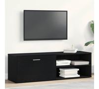 Holekex Mueble para TV de madera de color negro, 120 x 34 x 37 cm, con espacio de almacenamiento y puerta, aparador bajo para salón, dormitorio, estante y estante para televisión y barra de sonido