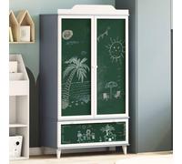 Holekex Pizarra rojos gris y blanco 90 x 45 x 165 cm con espacio de almacenamiento cajón estanterías para habitación de los niños, habitación juvenil, pasillo y dormitorio, sistema de organización