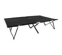 Holekex Tumbona doble plegable negra de acero con 240 kg, 193 x 125 x 40 cm, tejido de poliéster 600D resistente a la intemperie para camping, jardín, terraza, exterior y playa