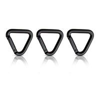 Holesto® Mosquetón Triangular pequeño - Mini mosquetón para Llavero - Juego de mosquetones Negros - Accesorio práctico - Carabiner - 3 Unidades (Negro)