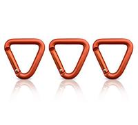 Holesto® Mosquetón Triangular pequeño - Mini mosquetón para Llavero - Juego de mosquetones Negros - Accesorio práctico - Carabiner - 3 Unidades (Rojo)