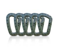 Holesto® Mosquetones de Plástico - 5 Piezas - Mosquetón Táctico Negro con Cierre de Muelle - Mosquetón Grande en Forma de D Molle para Mochila, Camping y Exterior - Carabiner (Verde)