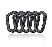 Holesto® Mosquetones de Plástico - 5 Piezas - Mosquetón Táctico Negro con Cierre de Muelle - Mosquetón Grande en Forma de D Molle para Mochila, Camping y Exterior - Carabiner (Negro)