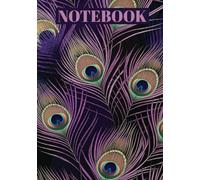 Holger's Writing Notebook, Hardcover premium notebook 100 pages, Lined notebook, Journal notebook, 7x10 sketch Book, Peacock Feathers