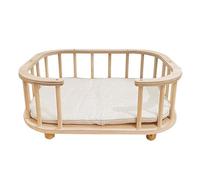 HOLGVE Cama For Mascotas, Cama For Perros/Gato De Madera Maciza, For Sofá Cama For Mascotas For Todas Las Estaciones, Cama Elevada con Cerca del Suelo, Moisés For Perros(Wood,29.5x17.7in/.75x45cm)