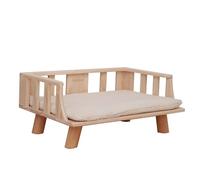 HOLGVE Cama for Mascotas, Cama for Perros/Gatos de Madera Maciza, sofá Cama for Mascotas extraíble y Lavable, útil en Todas Las Estaciones Cama elevada for Mascotas