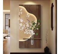 HOLGVE Decoración De Pared 3D de Arenisca con Luces LED, Moderna Decoración de Pared Plantas Verdes con Jarrón, Escultura Luminosa Colgante for El Hogar(Brown-2,40x80cm/15.7x31.4in)