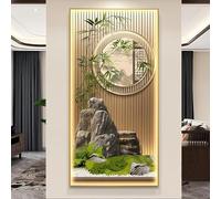 HOLGVE Escultura de Pared 3D Luminosa Feng Shui, Esculturas Colgantes con Luz LED, Lámpara de Pintura for Sofá, Sala de Estar Pasillo.(Green-4,100x50cm/39.3x19.6in)